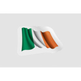 Ireland Flag Waving Style 3 - DecalsHouse