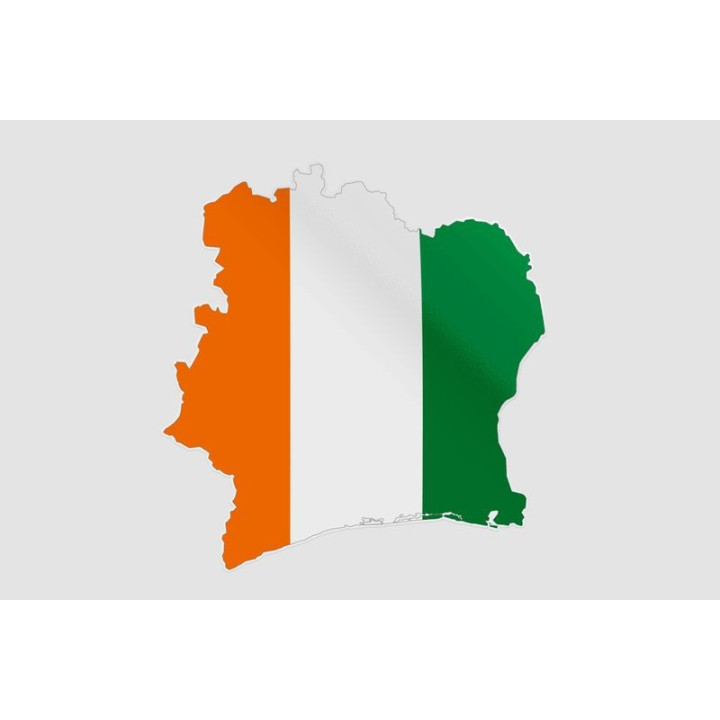 Ivory Coast Map Style 2 Sticker - DecalsHouse