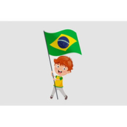 Kid Holding Brazil Flag Sticker - DecalsHouse