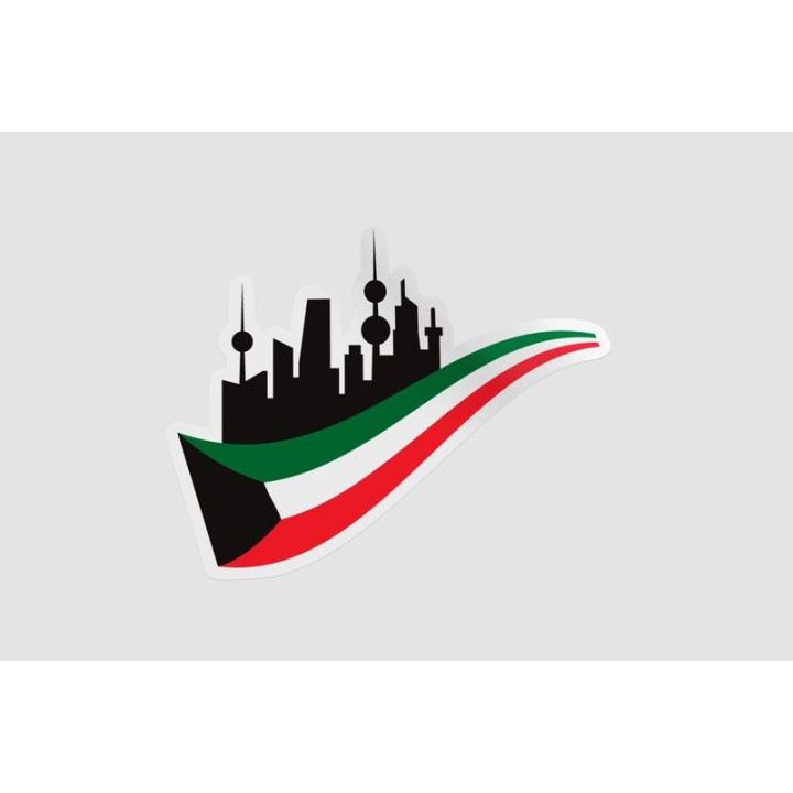 Kuwait Flag Style 12 Sticker - DecalsHouse
