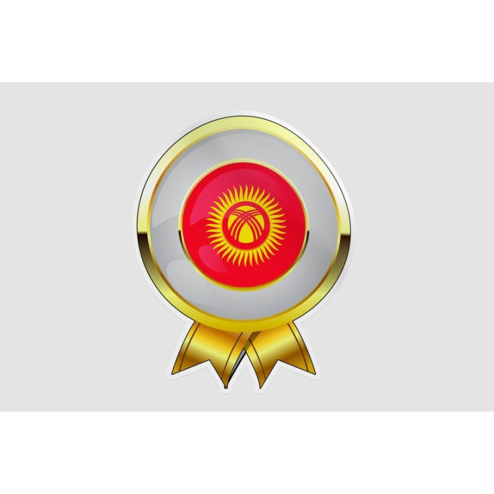 Kyrgyzstan Flag Style 22 Sticker - DecalsHouse