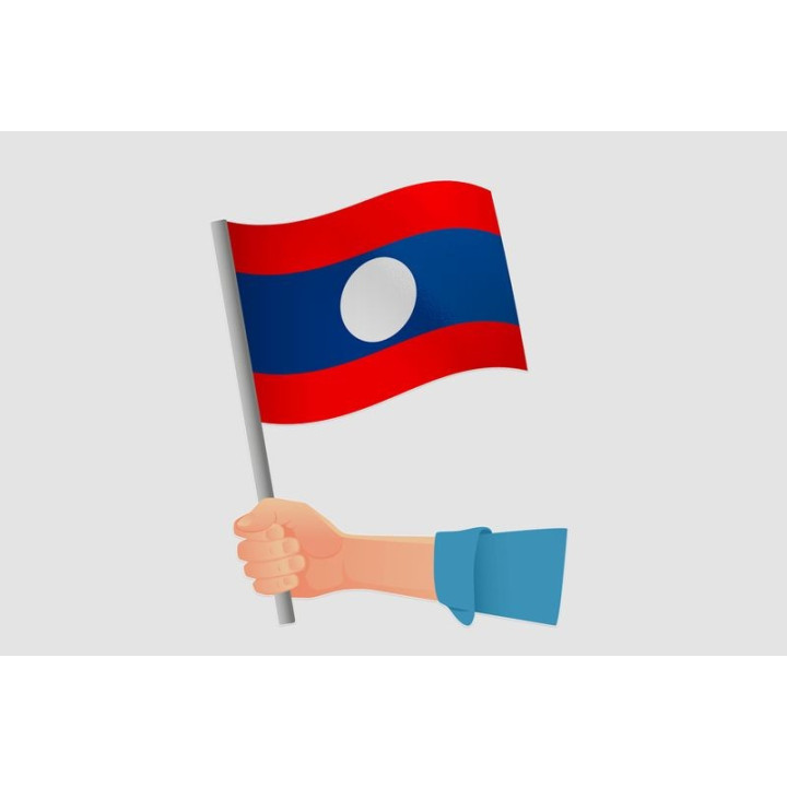 Laos Flag Style 4 Sticker - DecalsHouse