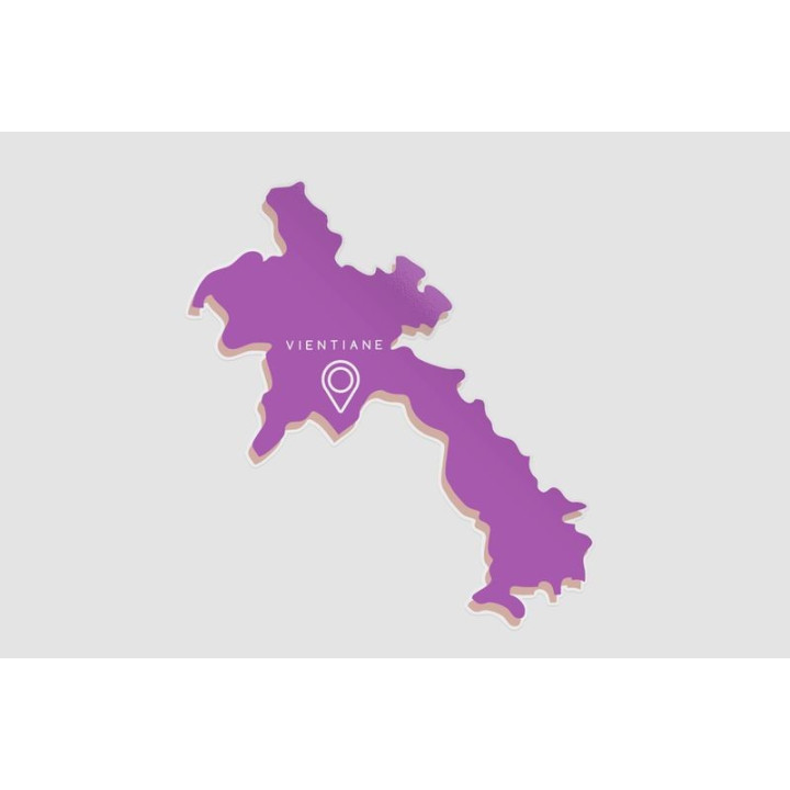 Laos Map Style 6 Sticker - DecalsHouse