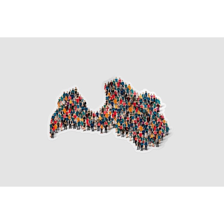 Latvia Map Style 7 Sticker - DecalsHouse