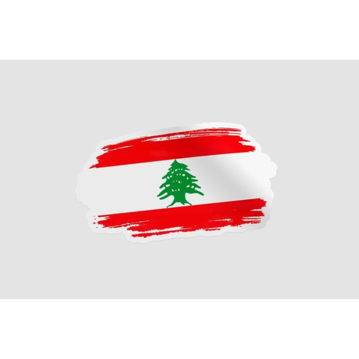 Lebanon Bursh Flag Sticker - DecalsHouse
