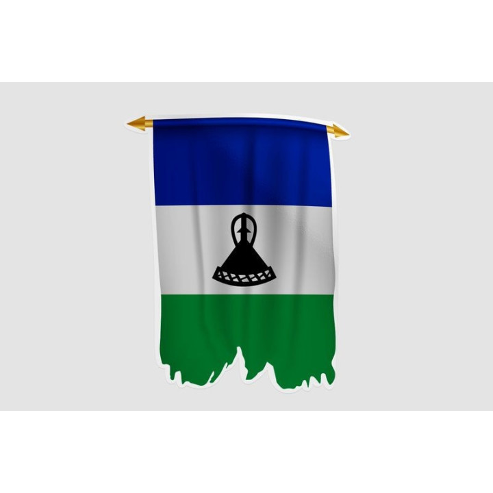 Lesotho Flag Style 11 Sticker - DecalsHouse