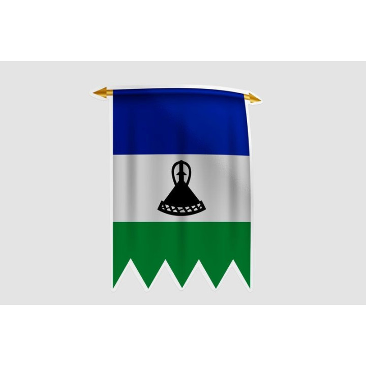 Lesotho Flag Style 12 Sticker - DecalsHouse