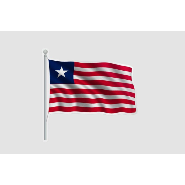 Liberia Flag Style 4 Sticker - DecalsHouse