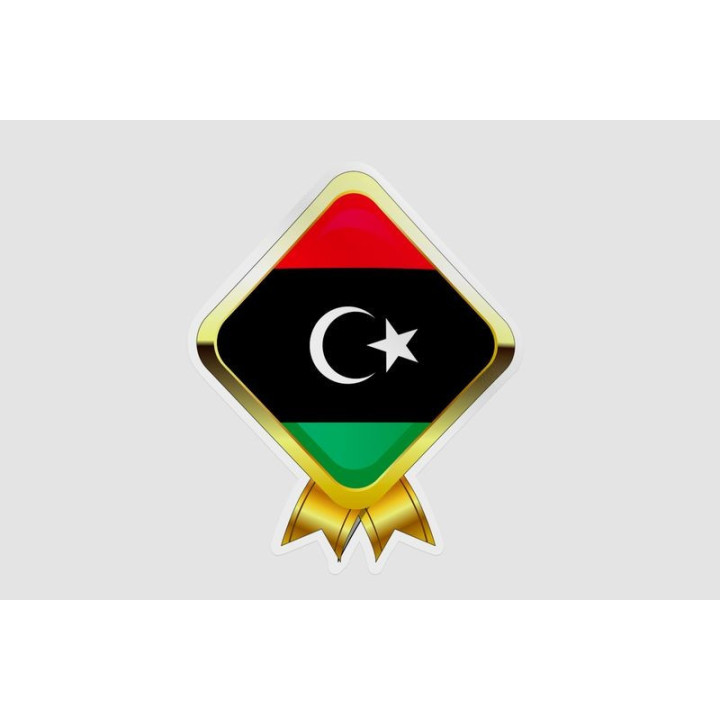 Libya Flag Style 13 Sticker - DecalsHouse