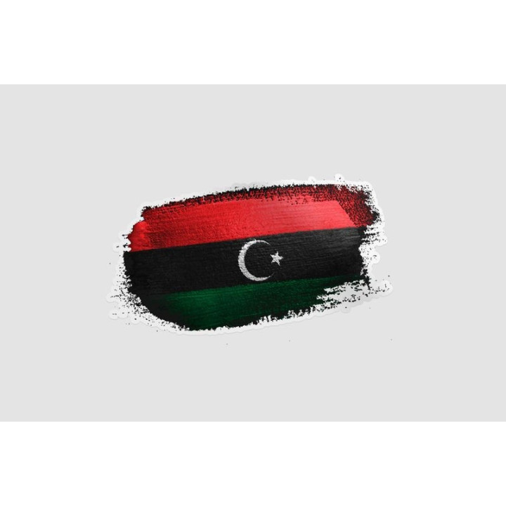 Libya Flag Style 17 Sticker - DecalsHouse
