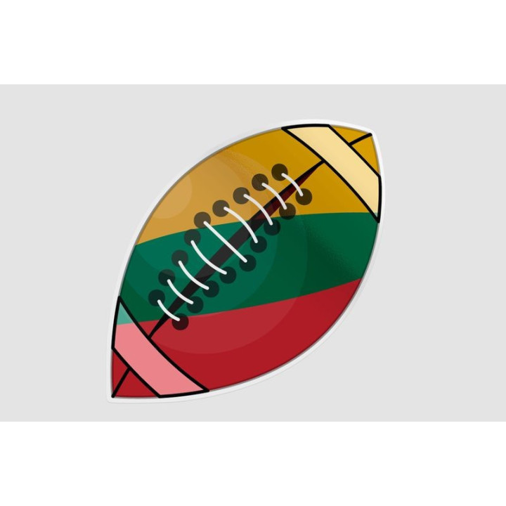 Lithuania Flag American Rugby Sticker - DecalsHouse