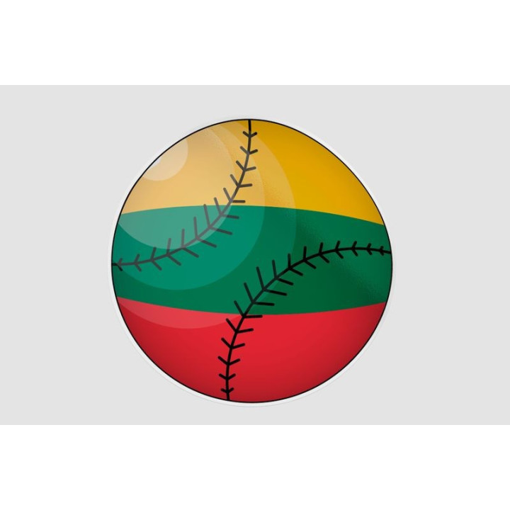 Lithuania Flag Baseball Ball Sticker - DecalsHouse