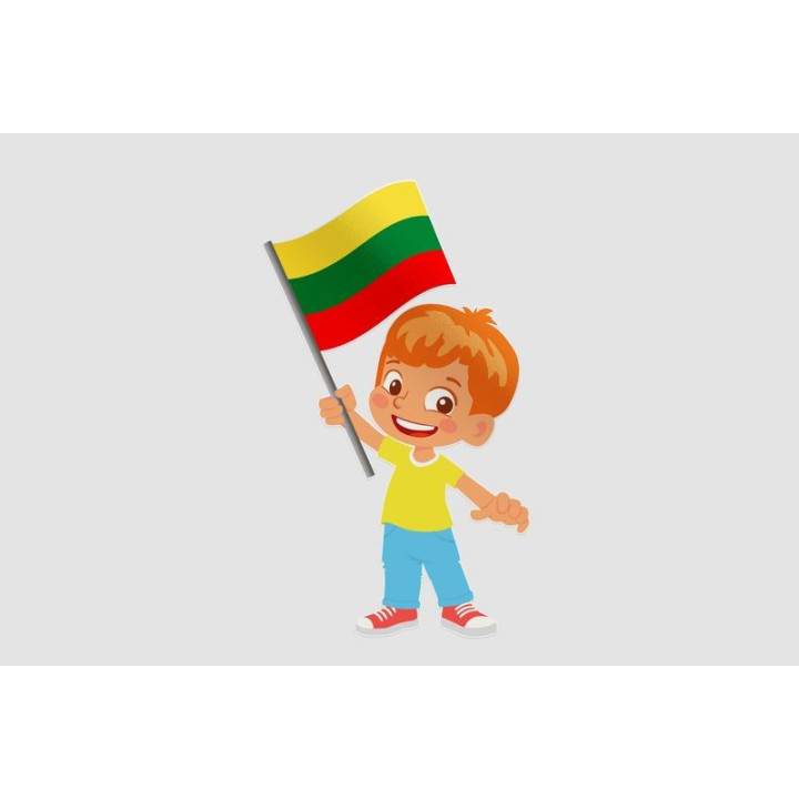 Lithuania Flag With Children Style 2 Sticker - DecalsHouse