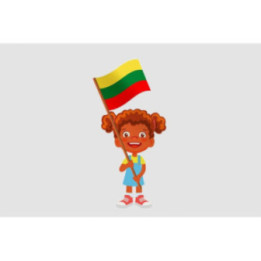 Lithuania Flag With Children Style 3 Sticker - DecalsHouse