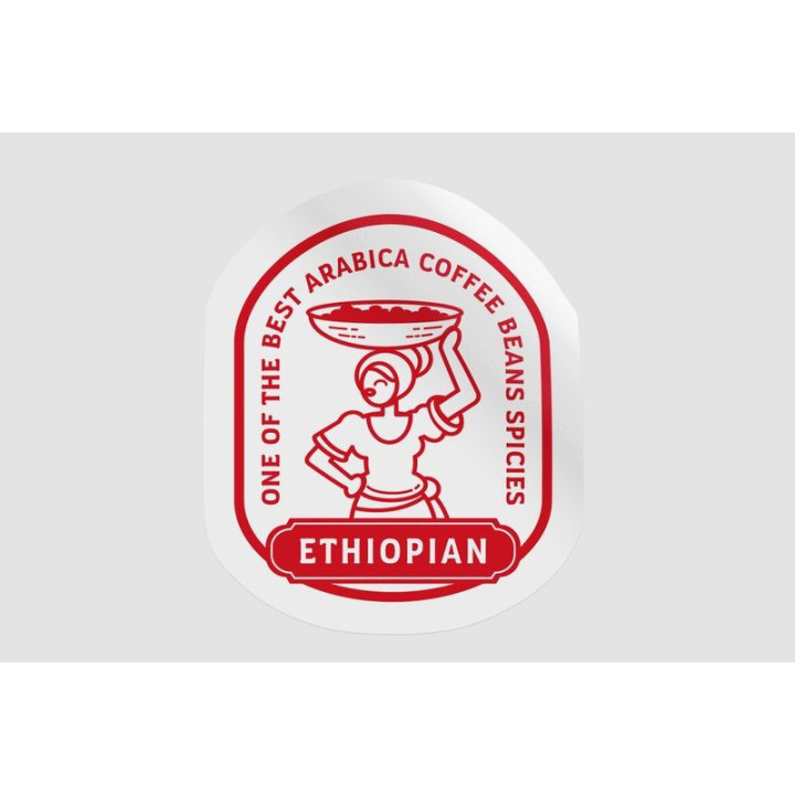 Ethiopian Arabica Coffee Badge Stickers (2-Pack)