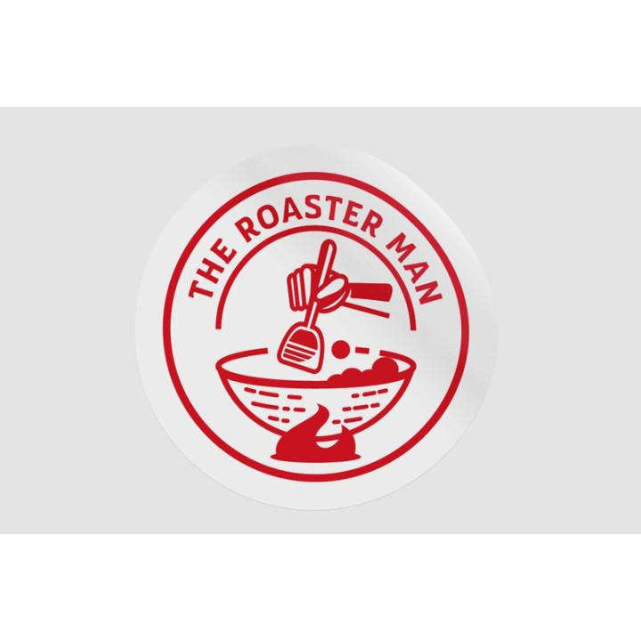 The Roaster Man Stickers – Coffee Badge Decals (2-Pack)