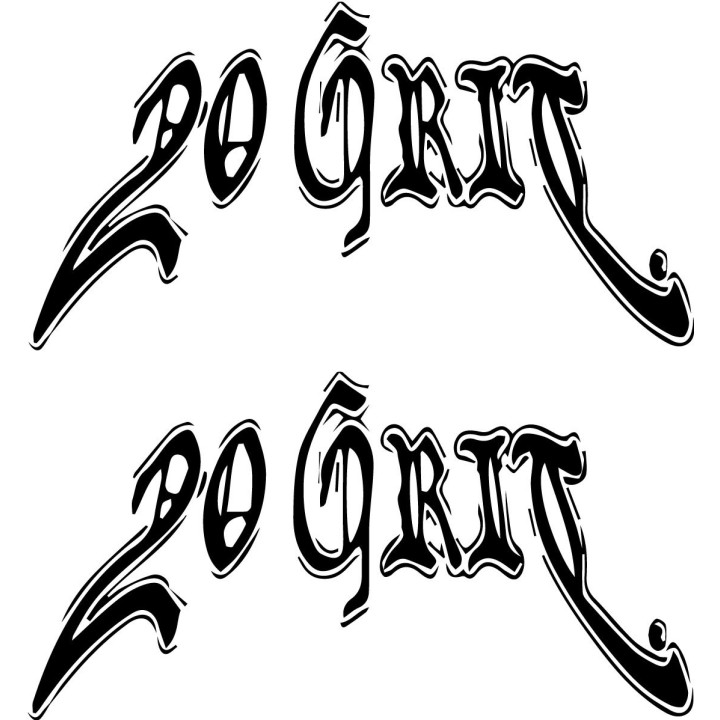 20 Grit Band Stickers – Heavy Metal Decals (2-Pack)