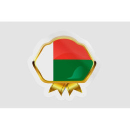 Madagascar Flag Style 15 Sticker - DecalsHouse