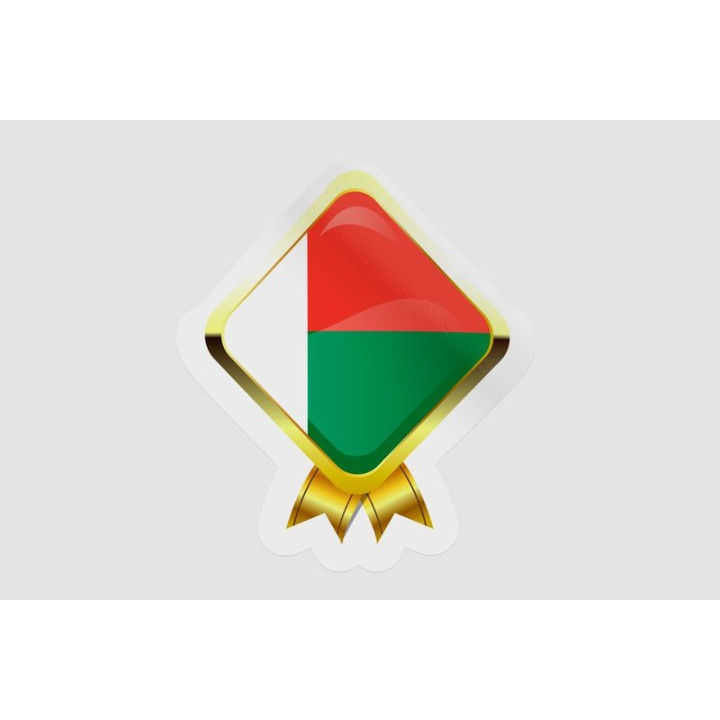 Madagascar Flag Style 17 Sticker - DecalsHouse