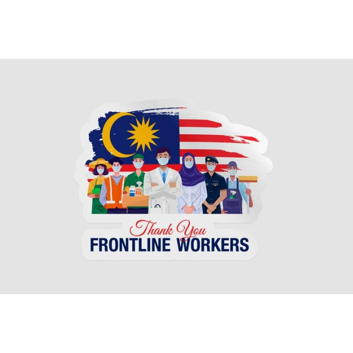 Malaysia Flag Frontline Workers Sticker - DecalsHouse