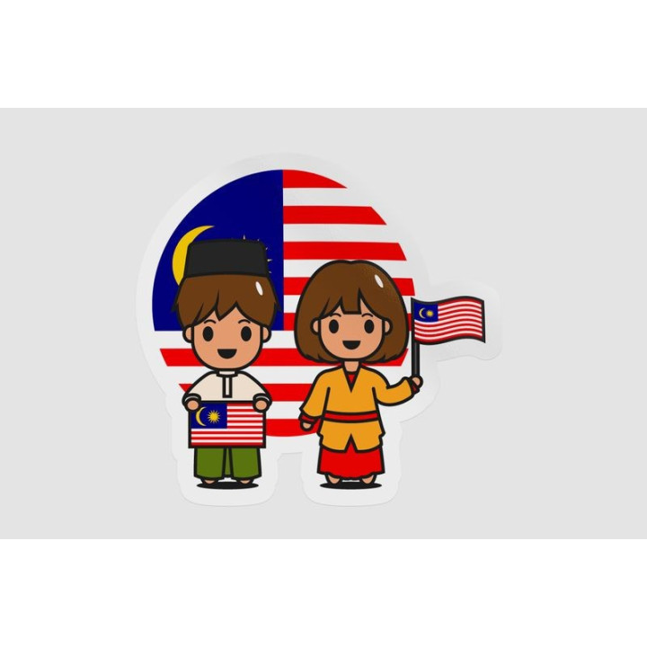 Malaysia Flag Style 10 Sticker - DecalsHouse