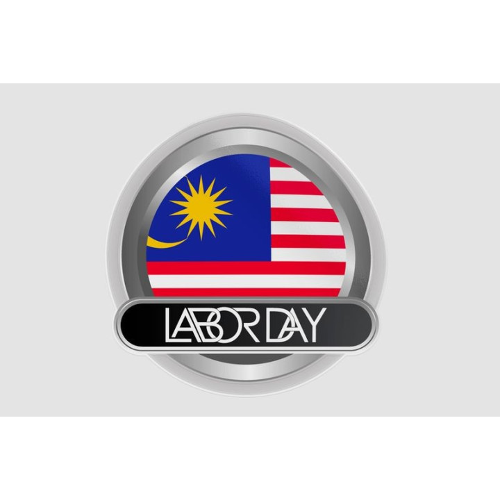 Malaysia Labour Day Flag Sticker - DecalsHouse