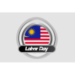 Malaysia Labour Day Flag Style 2 Sticker - DecalsHouse