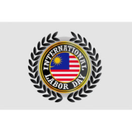 Malaysia Labour Day Flag Style 3 Sticker - DecalsHouse