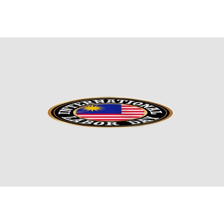 Malaysia Labour Day Flag Style 4 Sticker - DecalsHouse