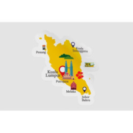 Malaysia Map Style 3 Sticker - DecalsHouse