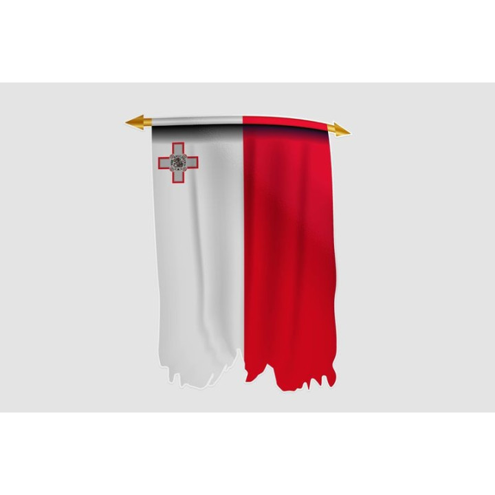 Malta Flag Style 10 Sticker - DecalsHouse