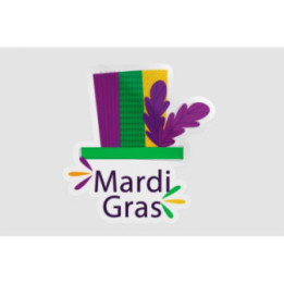 Mardi Gras Top Hat Stickers – Carnival Decals (2-Pack)