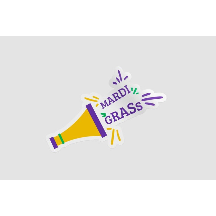 Mardi Gras Megaphone Stickers – Carnival Decals (2-Pack)