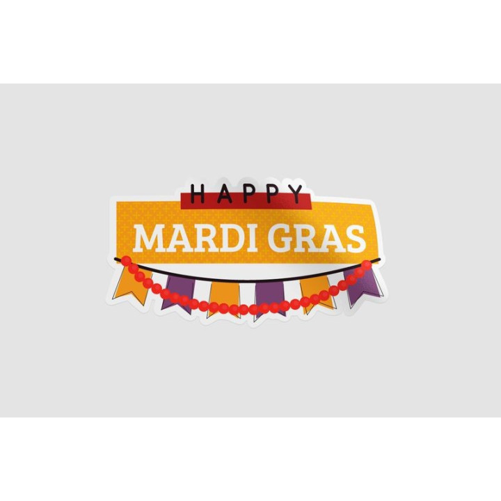 Happy Mardi Gras Stickers – Fat Tuesday Decals (2-Pack)