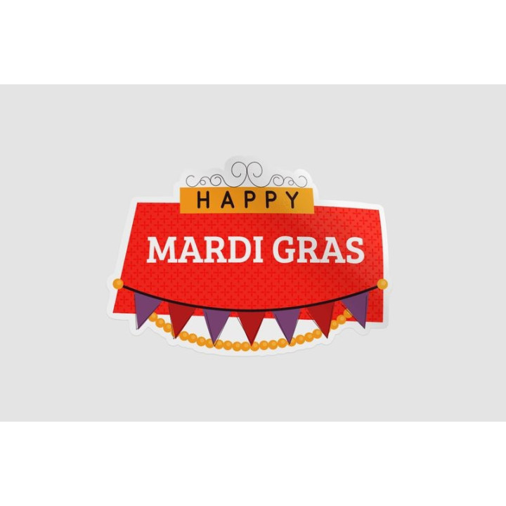 Happy Mardi Gras Stickers – Fat Tuesday Decals (2-Pack)