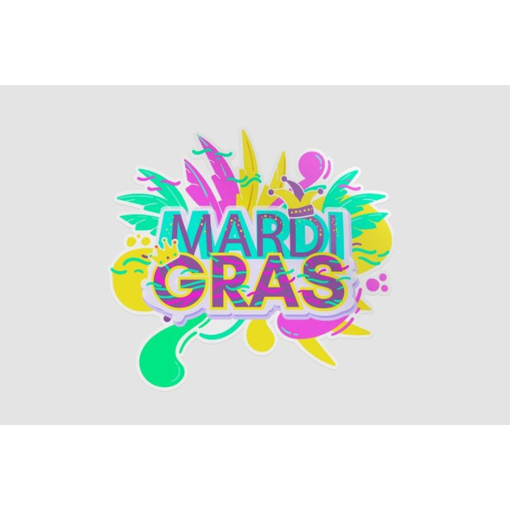 Mardi Gras Stickers – Carnival Festival Decals (2-Pack)