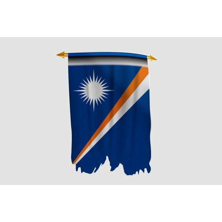 Marshall Islands Flag Style 15 Sticker - DecalsHouse
