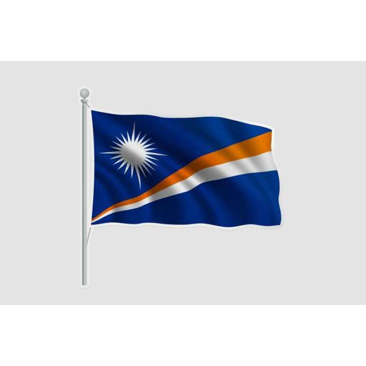 Marshall Islands Flag Style 17 Sticker - DecalsHouse