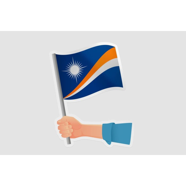 Marshall Islands Flag Style 5 Sticker - DecalsHouse