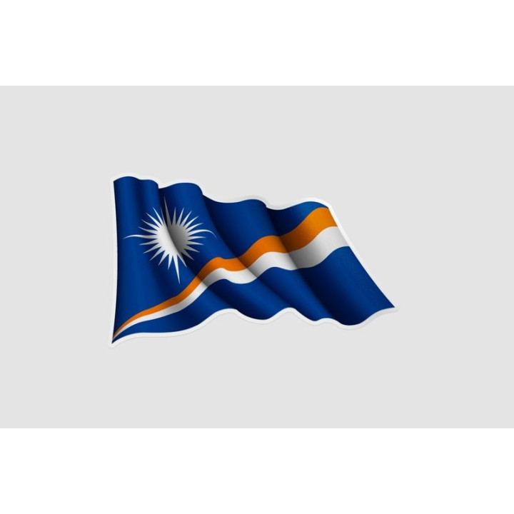 Marshall Islands Flag Style 7 Sticker - DecalsHouse
