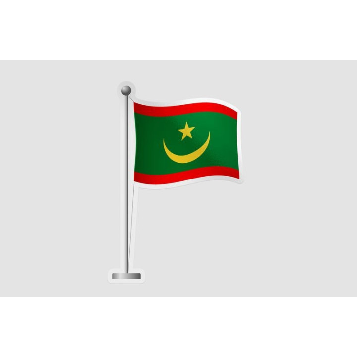 Mauritania Flag Style 7 Sticker - DecalsHouse