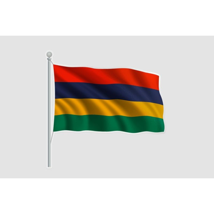 Mauritius Flag Style 14 Sticker - DecalsHouse