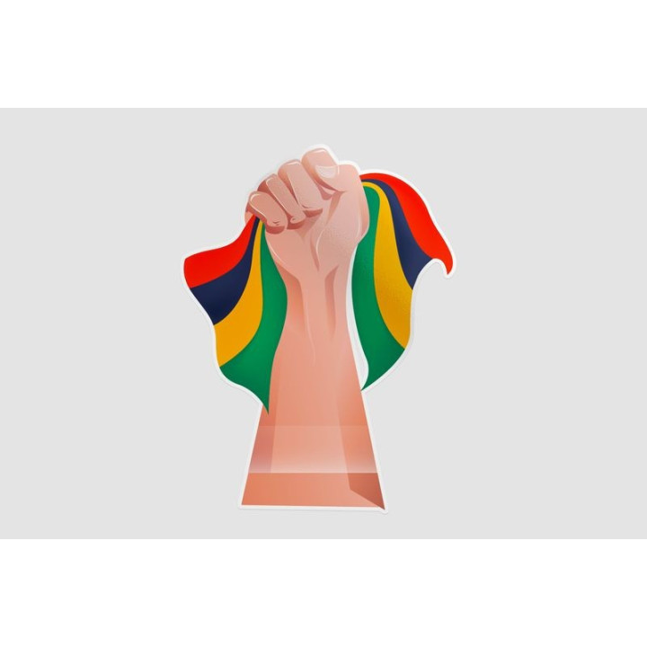 Mauritius Flag Style 18 Sticker - DecalsHouse