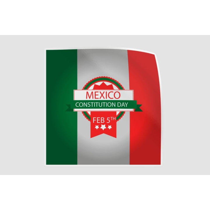 Mexico Flag Style 14 Sticker - DecalsHouse