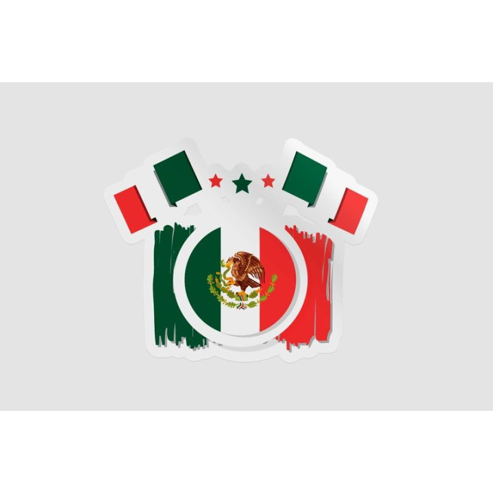 Mexico Flag Style 25 Sticker - DecalsHouse