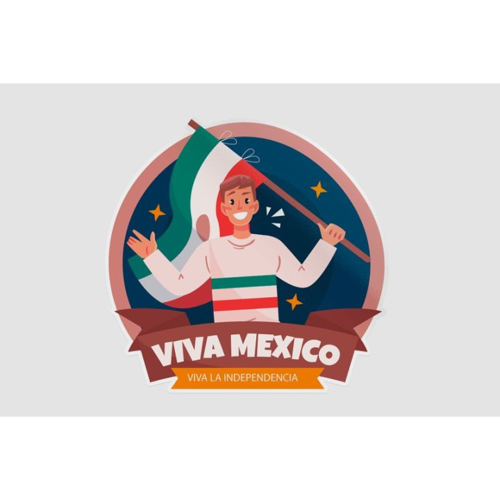 Mexico Flag Style 26 Sticker - DecalsHouse
