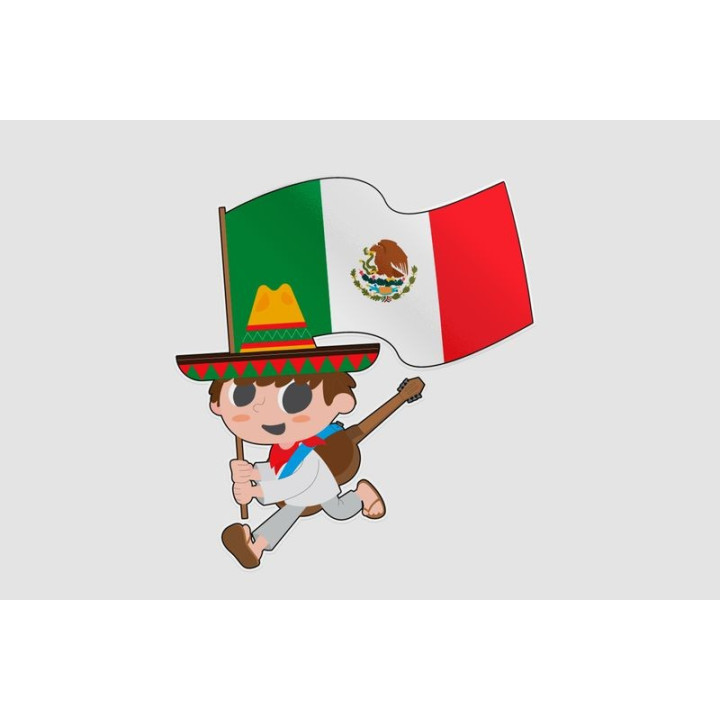 Mexico Flag Style 28 Sticker - DecalsHouse