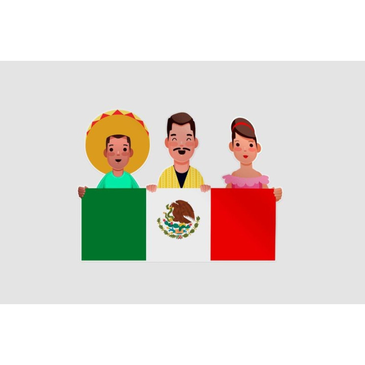 Mexico Flag Style 30 Sticker - DecalsHouse