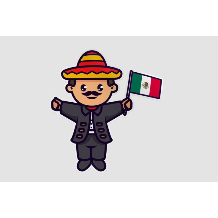 Mexico Flag Style 44 Sticker - DecalsHouse