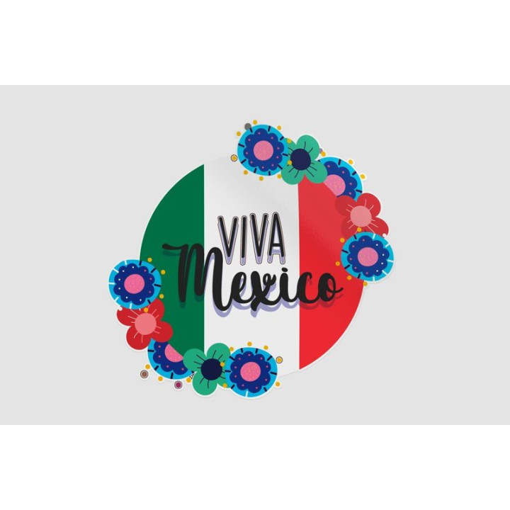 Mexico Flag Style 48 Sticker - DecalsHouse